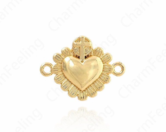 Heart-Shaped Connector,Dainty Connector,18K Gold Filled Love Connector,DIY Bracelet Accessories,20.8x16.5x3.7mm