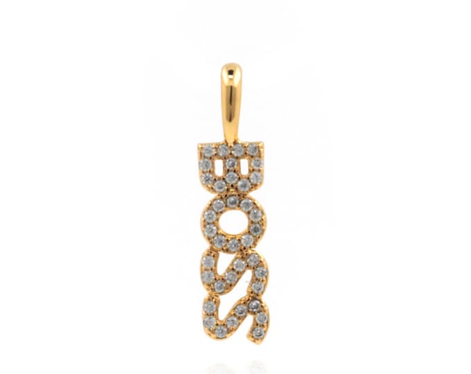 Boss Pendant, Micropavé CZ BOSS Necklace, Letter Charm, 18K Gold Filled Letter Pendant, DIY Jewelry Supplies, 21.5x5.2x1.7mm