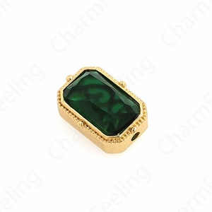 1pcs breloque rectangulaire, bracelet de fermeture à nœud coulissant réglable avec perles rectangulaires, accessoires de fabrication de bijoux à bricoler soi-même 8.5x12.5x6mm
