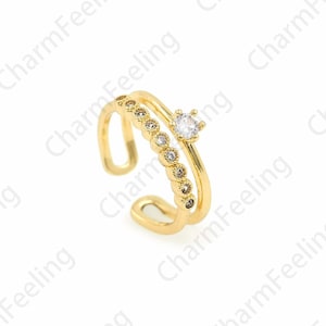 Anillos de línea, Anillos delgados, Anillos ajustables rellenos de oro de 18 quilates, Anillos de moda, Anillos abiertos de oro, Anillos de declaración,
