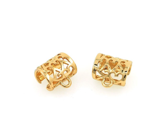 Delicate Flower Necklaces, 18K Gold Filled Pendant Accessories, Garland Pendants, Jewelry Charms, DIY Jewelry Accessories, 7.5x7.5x4.5mm