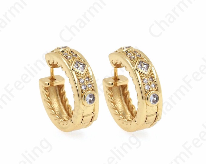 Earrings for Everyday Wear, Exquisite Earrings, 18K Gold Filled Earrings, Hoop Earrings, Minimalist Earrings, Gifts For Her 18.5x17.5x5.5mm