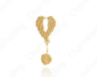 1pcs Tree Leaf Charms  Gold Plated Hollow Leaf Pendant, Leaf Charm, Leaf Pendant, Nature Charm,52x22x3mm