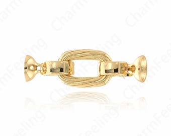 Gold Twist Connector, 18K Gold Filled Square Connector,Bar Chains Connector, DIY Bracelet Necklace Accessories,34x11x2.8mm