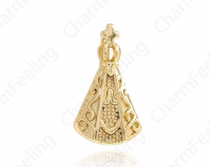 Gold Pope Pendant, 18K Gold Filled Religious Charm,Pope Charm, DIY Jewelry Supplies, 20.2x11.6x6mm