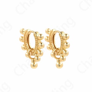 18K Gold Filled Runde Ohrringe,Microave CZ Gold Ohrringe,Zirkon Ohrringe,Hohle Ohrringe,DIY Schmuck Zubehör,18,6x18x2.7mm