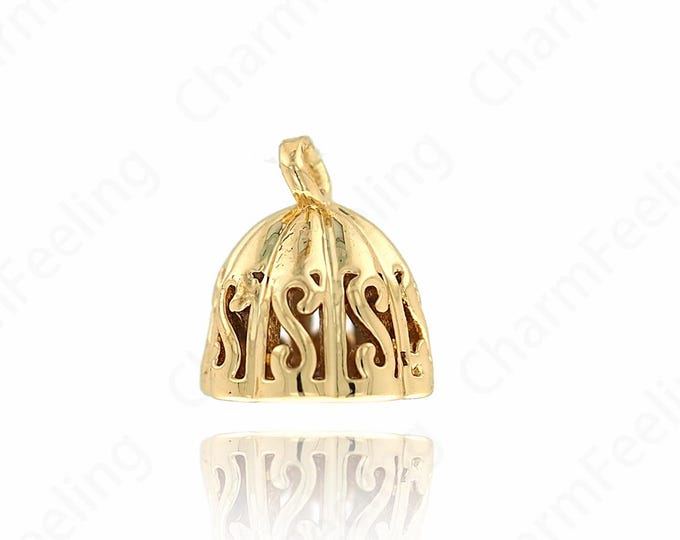 Gold Lotus Charms,Dainty Lotus-Shaped Pendant,18K Gold Filled Lotus Charm, DIY Jewelry Jewelry Making Supplies 8.5x8x8mm