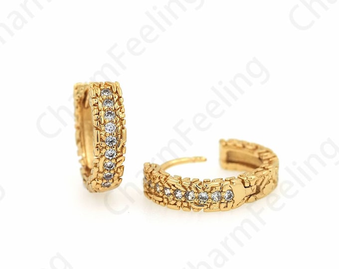 Exquisite Earrings, 18K Gold Filled Earrings, Hoop Earrings, Minimalist Earrings, Earrings for Everyday Wear, Gifts For Her 13x14x3.5mm