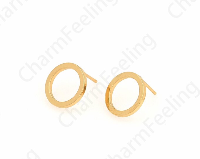 Line Gold Earrings, 18K Gold Filled Cartilage Earrings, Gold Cartilage Earrings, Pierced Earrings, Gold Earrings Jewelry 14x14x12.5mm