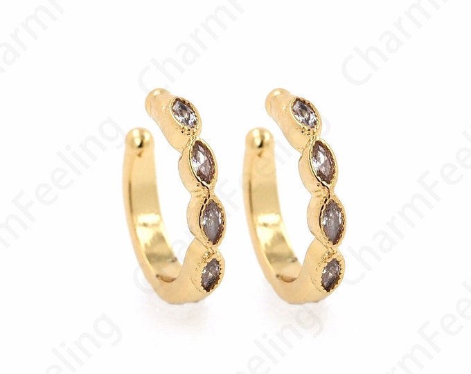 Micropavé Zircon Eye Earrings,18K Gold Filled Round Eye Earrings,Signet Earrings,Lucky Eye Earrings,Gift For Wife, 14x13.8x2.3mm