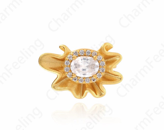 Micro-pavé CZ Sunshine Necklace, 18K Gold Filled Sun Pendant, Sun Burst Pendant, Sun Charm, DIY Jewelry Accessories, 23x15.5x5.5mm