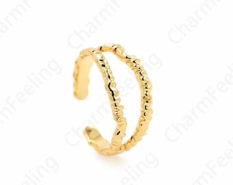 Anillo de oro delicado de 1 pieza, anillo trenzado relleno de oro de 18 quilates, anillos de apilamiento, anillo de oro sólido, anillos de oro, regalo para ella