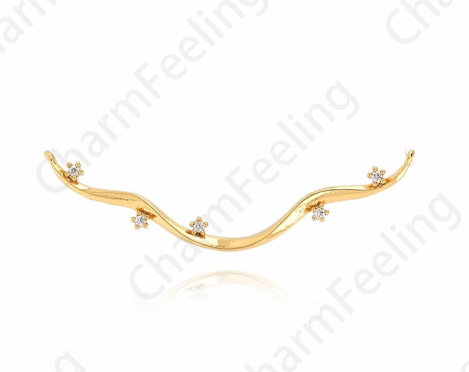 Leaf Pendant, 18K Gold Filled Branch Necklace, Branch Charm,Plant Alone,Plant Charm,DIY Jewelry Making Accessories,13x40x2mm