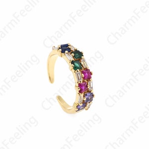 Simple Charm,Gold Open Ring, Adjustable Ring, Stackable Ring, 18K Gold Filled Daily Ring, Micropavé CZ Minimalist Thin Ring,