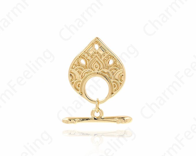 18K Gold Filled Tone Jewelry Connectors Findings, Heart Connection Clasp,OT Toggle Clasp,OT Necklace DIY Jewelry Supplies,