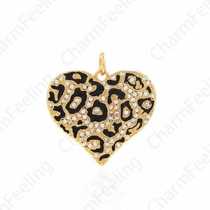 Heart Necklace, Enamel Charm, Dainty Heart Charm, 18K Gold Filling Enamel Heart Pendant, Heart Charm,DIY Jewelry Accessories 24x25x2mm