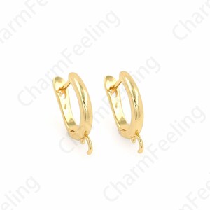 1 paar, dunne oorbellen, oorbellen accessoires, drop oorkappen, eenvoudige oorbel accessoires, 18K goud gevulde ronde oorbellen, 12,5x20,5x2,5 mm
