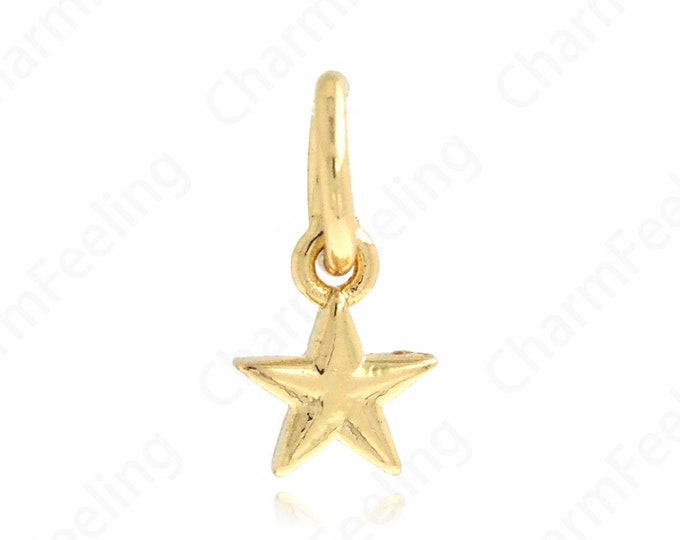 10 PCS 18K Gold Filled Pentagram Pendant,Star Charm,Dainty Polaris Pendant,Starburst Charm,DIY Jewelry Accessories,12x6x1.8mm