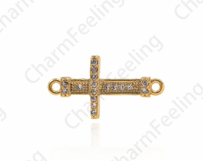 Cross connector,delicate cross,gold plated cross,cross findings 10*18*2mm 1pcs