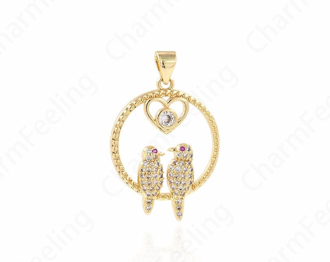 Round Charm Eye Necklace,18K Gold Filled Eagle Pendant,Bird Charm,Eagle Charm,DIY Jewelry Supplies, 30.5x20x3.5mm