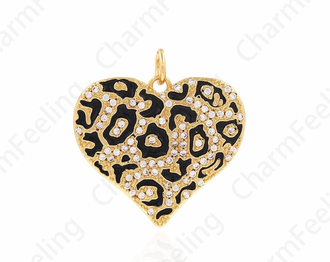 Heart Necklace, Enamel Charm, Dainty Heart Charm, 18K Gold Filling Enamel Heart Pendant, Heart Charm,DIY Jewelry Accessories 24x25x2mm