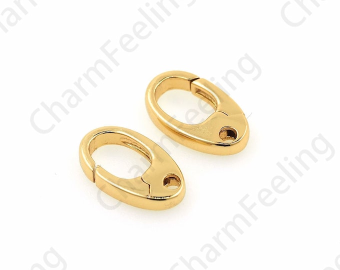 1pcs,Oval Clasp Brass Carabiner, Oval Gold Clasp, Matching Jewelry Clasp, Oval Screw Clasp, Jewelry Clasp, Necklace Clasp,14x8.5x2.5mm