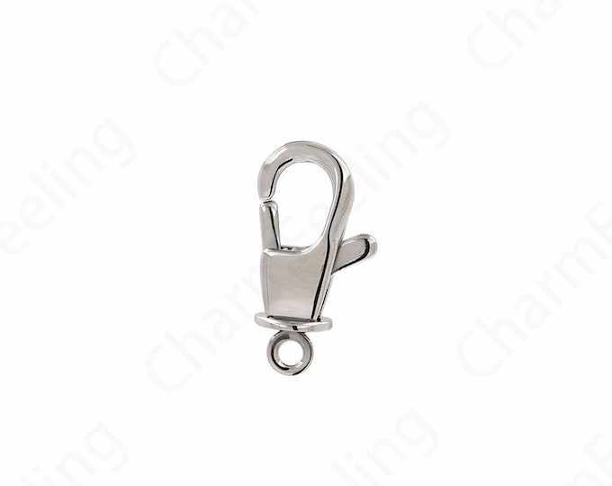 Button Clasp,Jewelry Clasp,Spring Clasp Stainless Steel Carabiner, Silver Filled Lobster Clasp, DIY Jewelry Supplies,17x8.8x4.5mm