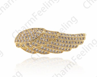 Angel Wing Connector, Wing Charm, Angel Feather Charm, DIY Jewelry Bracelet Necklace Making Accessories 13.8x38x5mm 1pcs