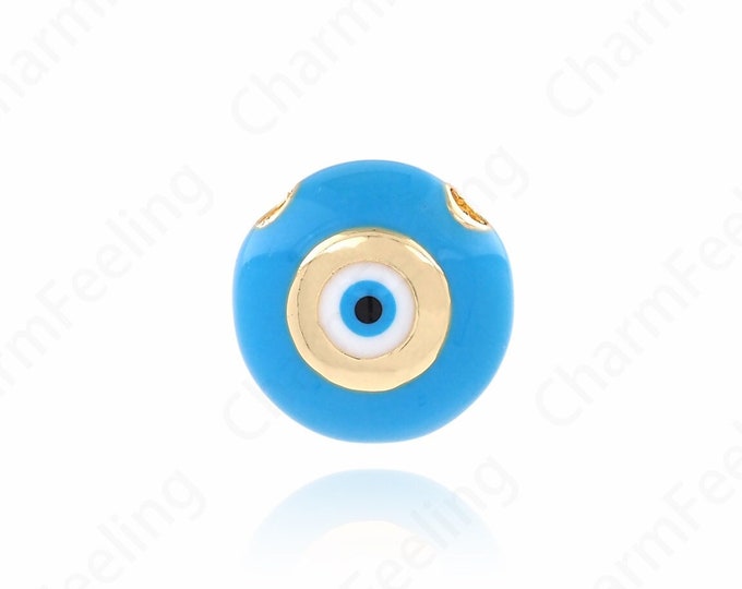 Dainty Eye Pendant Eye Pendant, 18K Gold Filled Good Luck Pendant Gold Eye Pendant,Round Eye Necklace, 15x15x6.5mm