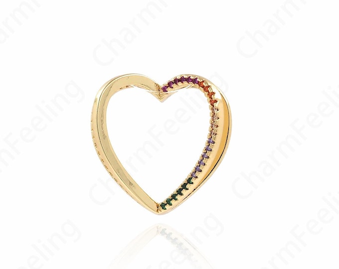 Heart Charm,Hollow Charm, Heart Necklace, 18K Gold Filled Hollow Heart Pendant, DIY Jewelry Making Accessories 21x21.5x8.5mm