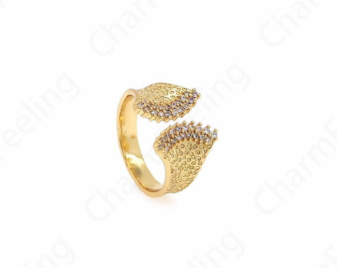 Statement Rings,Art Rings,Thick Rings,18K Gold Filled Adjustable Rings, Micropavé CZ Everyday Rings, Gold Open Rings,