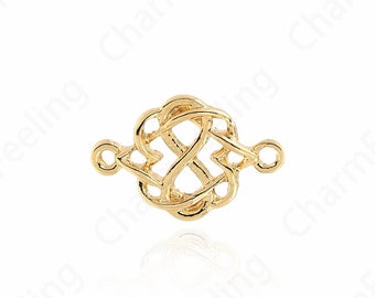 Filigree Connector, 18K Gold Filled Filigree Connector, Round Charm, Filigree Charm, DIY Jewelry Supplies, 19.5x13x2mm