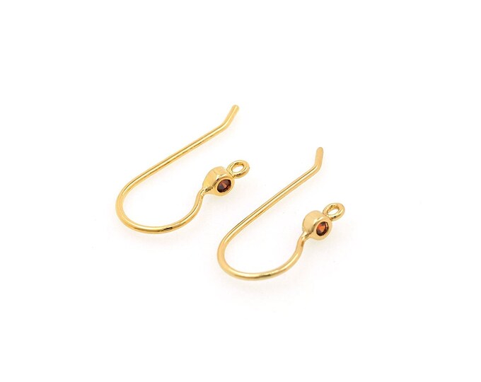 18K Gold Filled U-Shaped Earrings, Pierced Earrings, Micropavé CZ Earring Charm, DIY Earring Making Accessories