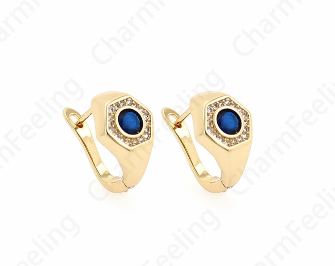 Fashion Earrings,Micropave CZ Gold Earrings,18K Gold Filled Round Earrings,Round Pendants,Earring Charm,DIY Jewelry Accessories 17x15x10.3mm