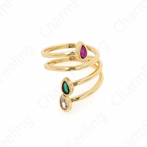 Micropavé CZ Ring, 18K Gold Filled Open Ring, Exquisite Gold Ring, Ring Pendant, Adjustable Ring, Gold Open Ring, A Gift For Her