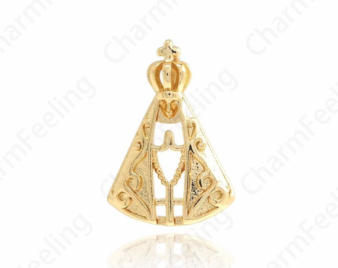 Gold Pope Pendant, 18K Gold Filled Religious Charm,Pope Charm, DIY Jewelry Supplies, 20x14x7mm