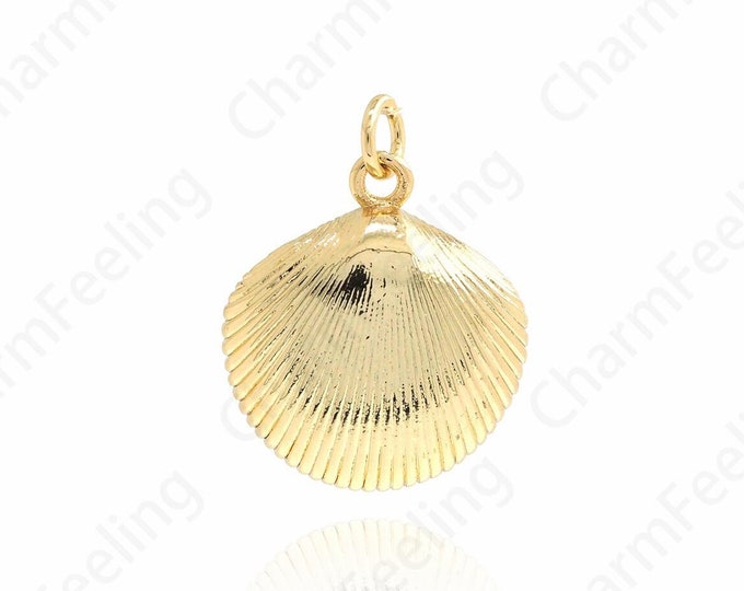 18K Gold Filled Shell Pendant,Shell Necklace,Shell Pendant, Shell Charm, DIY Jewelry Accessories 23.5x18x4.6mm