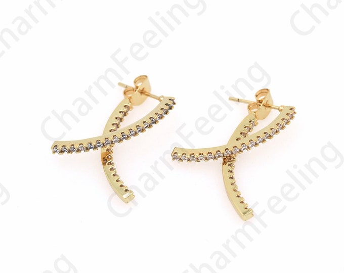 1 pair,Bar Studs, Gold Cube Studs, Cube Stud Earrings, Gold Plated Studs,Bar Jewelry,18K Gold Filled Findings,29mm