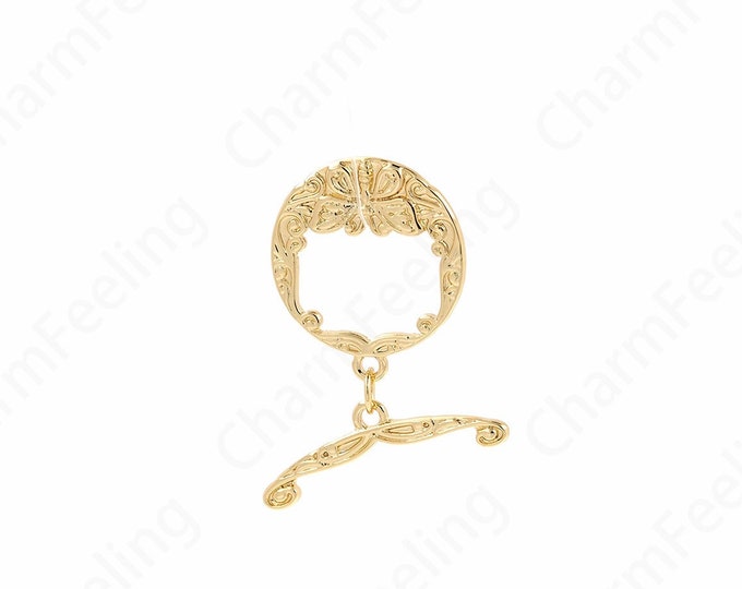 Gold Clasp, OT Clasp, 18K Gold Filled Necklace Clasp, Bracelet Clasp, Round Clasp, Carabiner, DIY Jewelry Supplies,