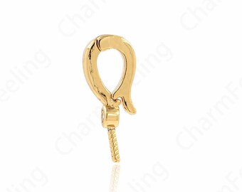Bead Cap Clasp, 18K Gold Filled Lobster Clasp, Bead Clasp, Bead Cap With Lobster Clasp, DIY Jewelry Supplies, 14x5.8x2.7mm