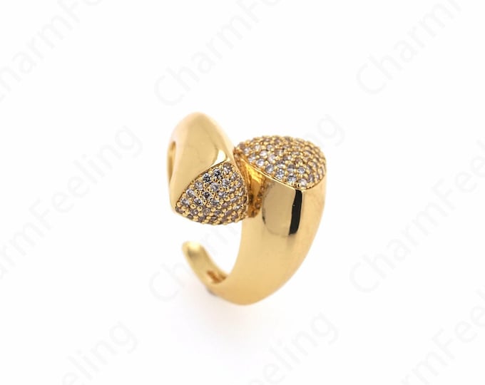 Wedding Rings, Party Rings,Fashion Rings,Heart Rings, Micro Pavé CZ Wide Rings, 18K Gold Filled Rings, Circle Rings,