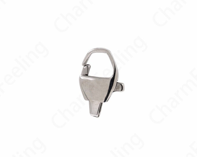 Lobster Clasp, Jewelry Clasp, Silver Filled Stainless Steel Carabiner,Button Clasp,Spring Clasp DIY Jewelry Supplies,18x11.5x4mm
