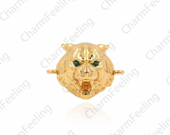 18K Gold Filled Bear Connector, Bear Hand Link Head, Wild Animal Charm, Bear Charm, Connector Charm, DIY Jewelry Accessories, 13x18x13mm
