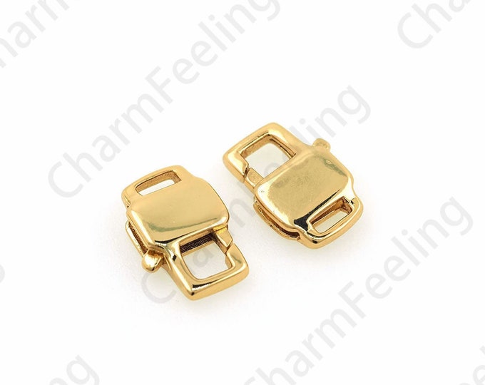 Key Clasp, Lock Clasp, 18K Gold Filled Bracelet Clasp, Carabiner,Button Clasp, Toggle Clasp, DIY Jewelry Making Supplies,12x8x3mm