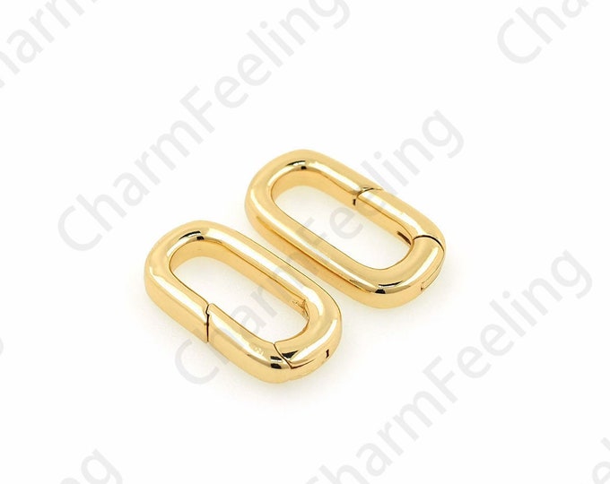 Snap Buckle, Geometric Buckle, Door Knocker, Rectangular Buckle, 18K Gold Filled Oval Buckle, DIY Jewelry Accessories,18x9.5x3mm