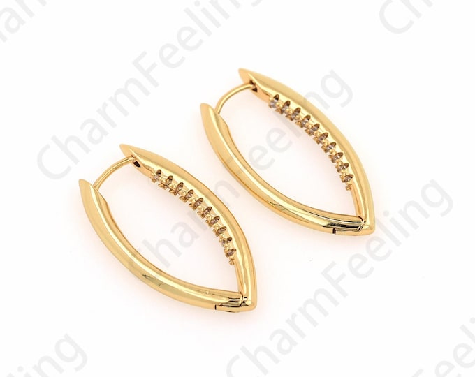 The Charm Of Earrings 18K Gold Filled Geometric Earrings Simple Earrings Fashion Earrings A Gift For Her, Earring Accessories 29x15x2.4mm