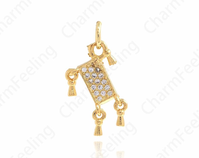 Chinese Knot Pendant 18K Gold Filled Love Knot Necklace Micropavé CZ Chinese Knot Jewelry DIY Jewelry Supplies,19x11x2mm