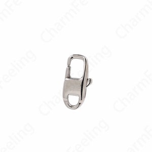 Spring Clasp Stainless Steel Carabiner, Silver Filled Lobster Clasp, Button Clasp,Jewelry Clasp,DIY Jewelry Supplies,17x8.5x4.5mm