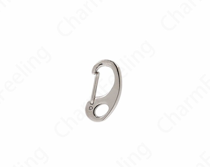 Spring Clasp Button Clasp,Lobster Clasp, Jewelry Clasp, Silver Filled Stainless Steel Carabiner,DIY Jewelry Supplies,16x8x3.3mm