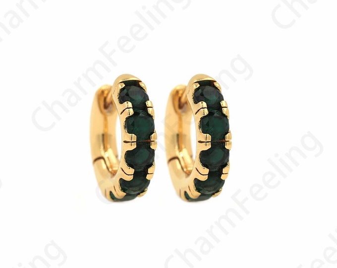 Micropave CZ Gold Earrings,18K Gold Filled Round Earrings,Round Pendants,Hollow Earrings,Earring Charm,DIY Jewelry Accessories 16x16.5x4.3mm